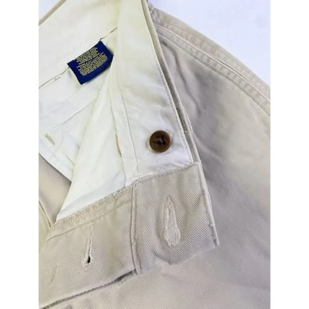 VTG Ralph Lauren Rugby Chino Pants Mens 32x30 Khaki Buckle Back Preppy Heritage